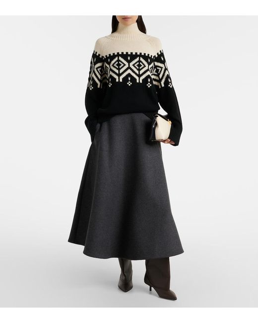 Altuzarra Black Hamilton Fair Isle Wool Turtleneck Sweater