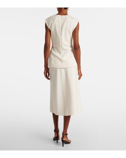 Jil Sander White Draped Top