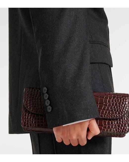 Victoria Beckham Black Double-Breasted Virgin Wool Blazer