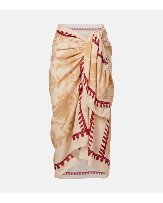Johanna Ortiz Pink Printed Cotton Beach Cover-Up