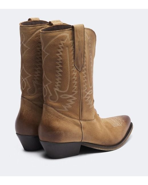 Golden Goose Deluxe Brand Brown Wish Star Leather Cowboy Boots