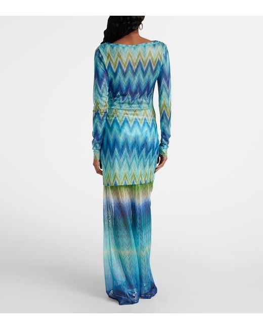 Missoni Blue Zig Zag Beach Dress