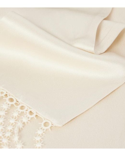 Totême  White Lace-Trimmed Scarf