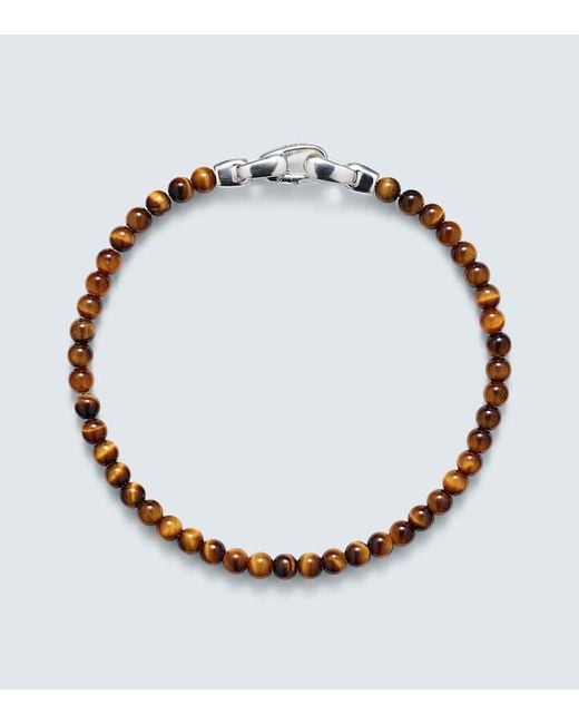 David Yurman Metallic Spiritual Beads Sterling Bracelet With Tiger's Eye for men