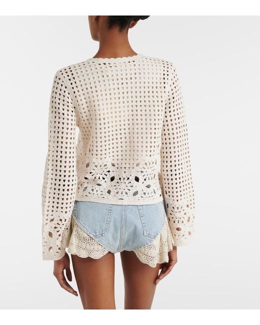 FRAME White Postcard Crochet Cotton Cardigan