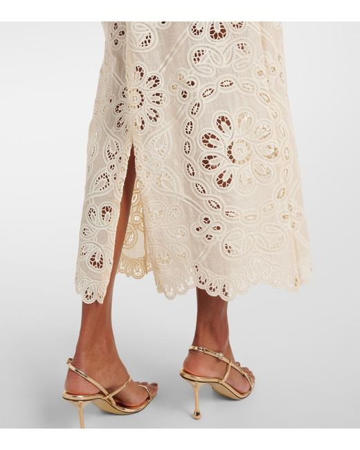 Zimmermann Natural Rhiannon Embroidered Dress