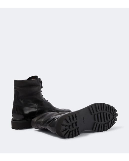 John Lobb Black Peak Leather Lace-Up Boots for men
