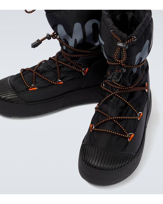 Stivali Doposci Con Logo di Moon Boot in Black da Uomo