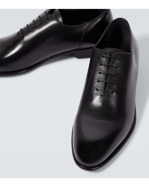 Zapatos oxford Vienna de piel Zegna de hombre de color Black