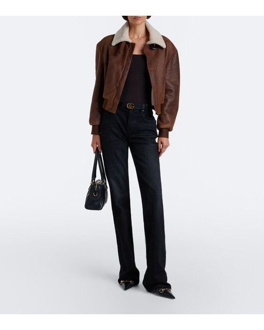 Gucci Black Mid-Rise Flared Jeans
