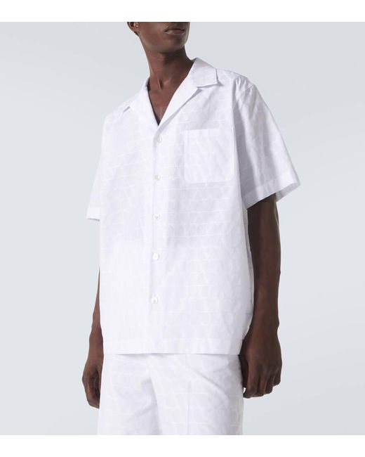Valentino White Oversized Cotton Poplin Shirt for men
