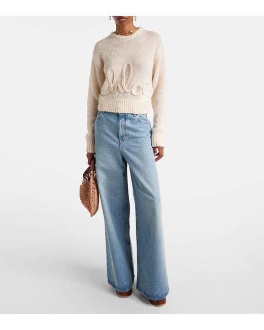 Jean Ample A Taille Haute Chloé en coloris Blue
