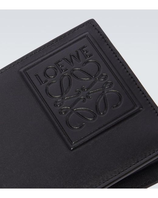 Portafoglio in pelle con logo di Loewe in Black da Uomo