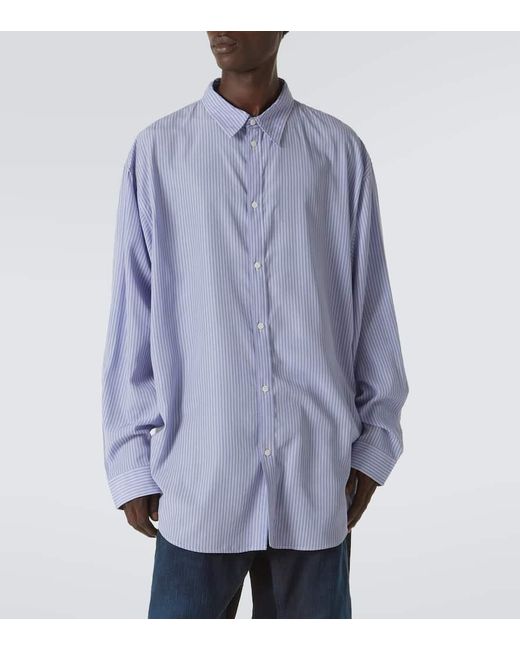 Camicia Oversize A Righe di Balenciaga in Blue da Uomo