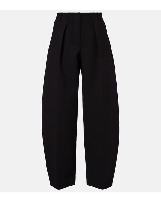 Jacquemus Black Ovalo Barrel-Leg Pants