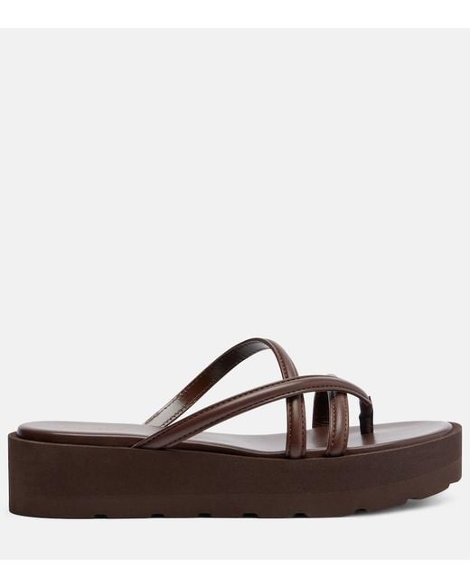 Gianvito Rossi Brown Nadina Leather Platform Sandals