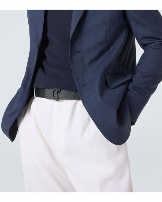 Christian Louboutin Black Mooncrest Reversible Leather Belt for men