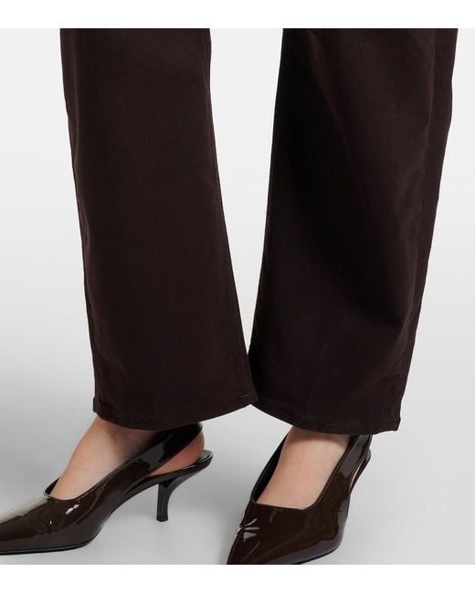 Citizens of Humanity Black Miro Cropped Barrel-Leg Jeans