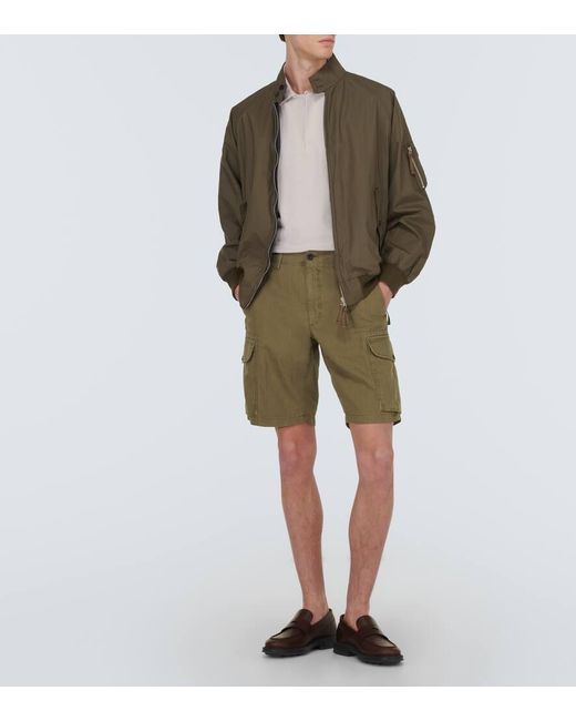 Incotex Cargo-Shorts aus Baumwolle und Leinen in Green für Herren