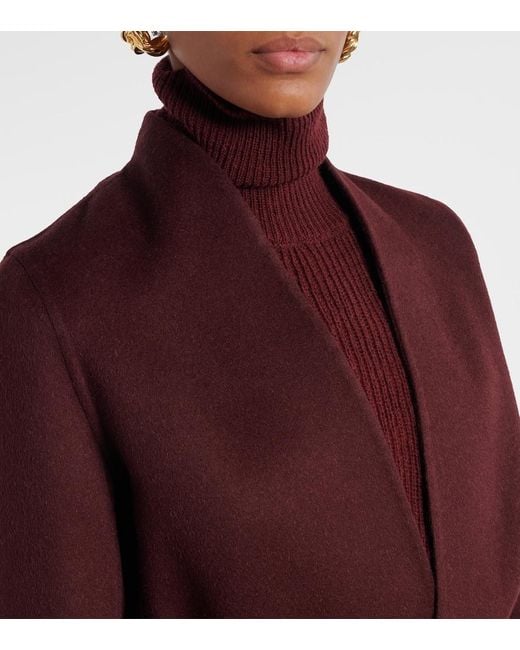 Max Mara Purple Harold Camel Hair Wrap Coat