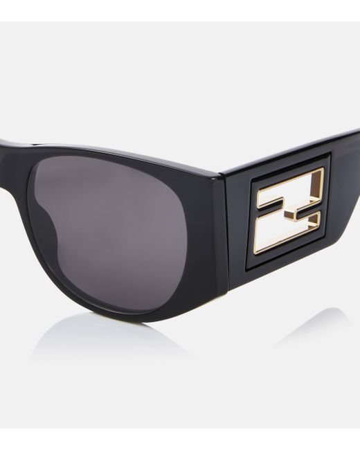 Fendi Black Baguette Oversized Sunglasses