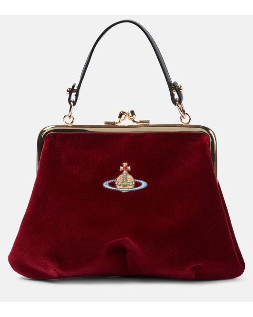 Vivienne Westwood Red Granny Small Velvet Clutch