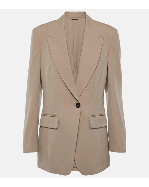 Brunello Cucinelli Natural Wool-Blend Blazer