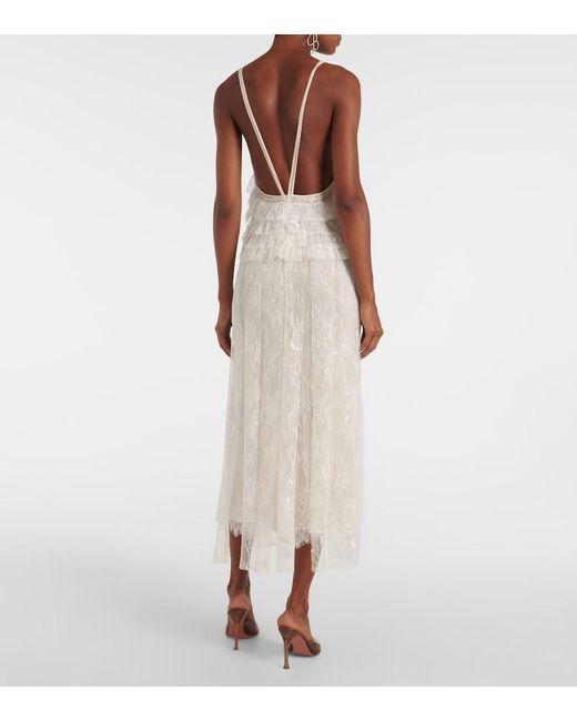 Blumarine White Lace Slip Dress