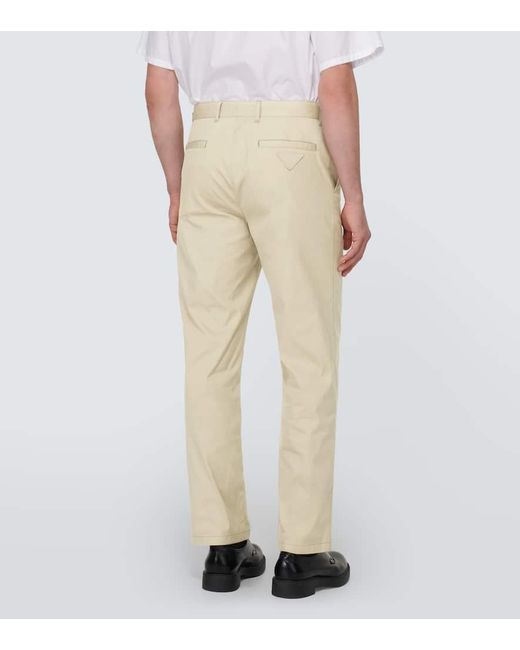 Pantalones rectos de mezcla de algodon Prada de hombre de color Natural