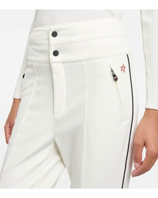 Pantalones de esqui Aurora de soft shell Perfect Moment de color White