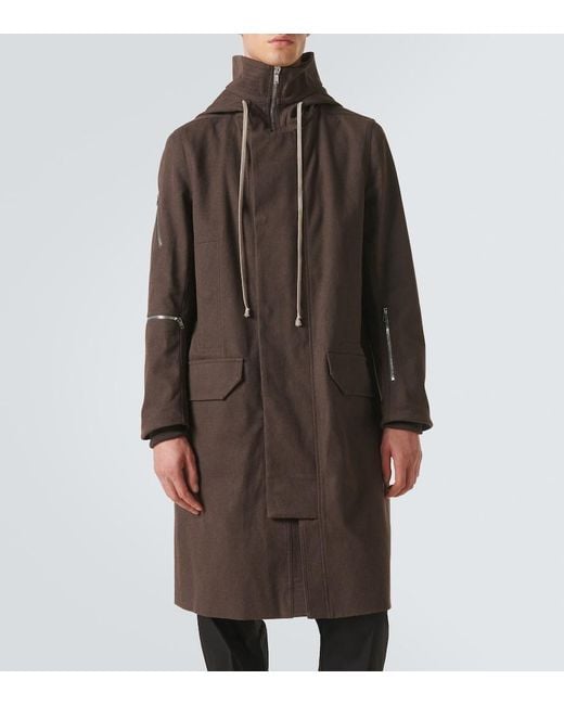Rick Owens Brown Oversized Cotton Coat for men