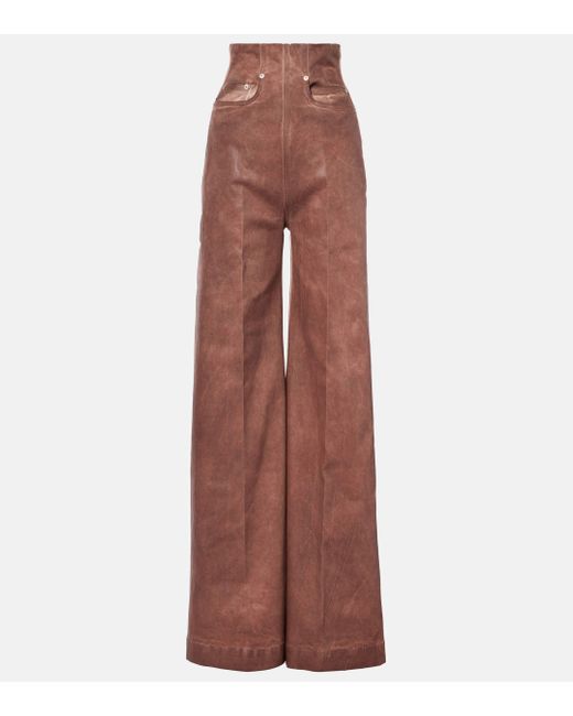 Rick Owens Brown Dirt Cooper High-rise Wide-leg Jeans