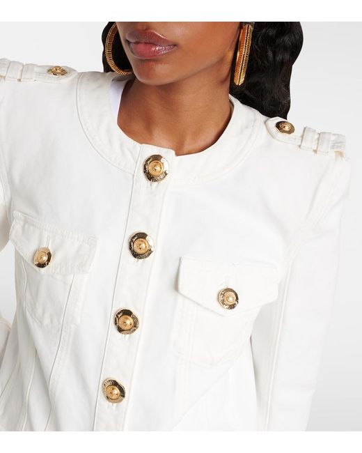 Balmain White Denim Jacket