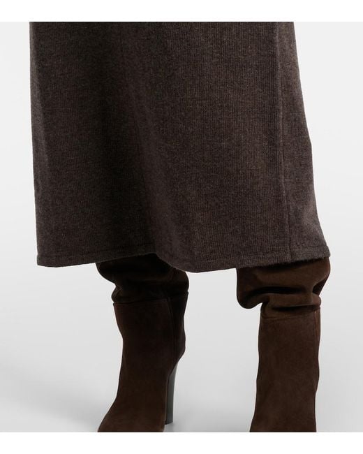 Staud Brown Amelie Wool-Blend Maxi Dress