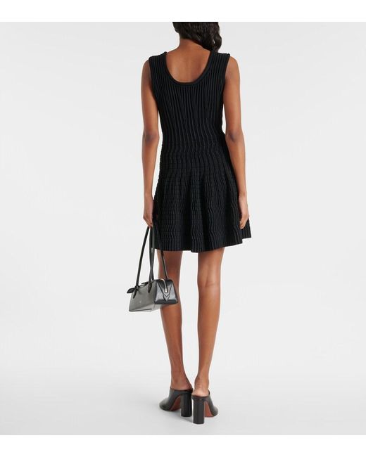 Alaïa Black Pointelle Minidress