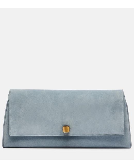 Khaite Blue Audrey Suede Clutch