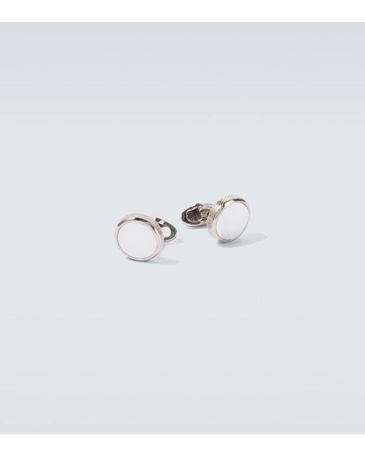 Giorgio Armani White Sterling Cufflinks for men