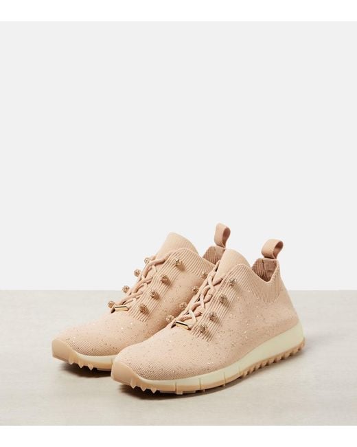 Jimmy Choo Natural Veles Embellished Sneakers