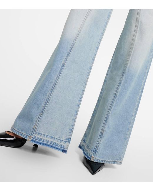 Victoria Beckham Blue High-rise Wide-leg Jeans