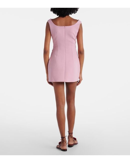 Magda Butrym Pink Floral-Applique Wool-Blend Minidress