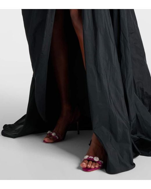 Elie Saab Black Bow-Detail One-Shoulder Taffeta Gown