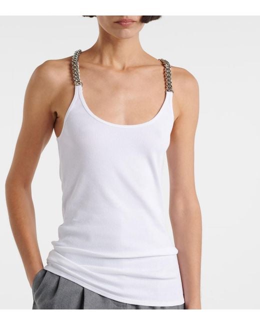 Stella McCartney White Cotton-Blend Tank Top