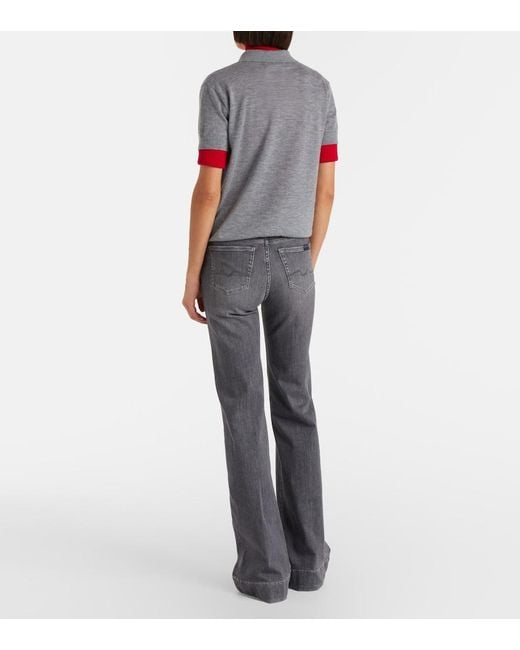 7 For All Mankind Gray Modern Dojo High-Rise Flared Jeans