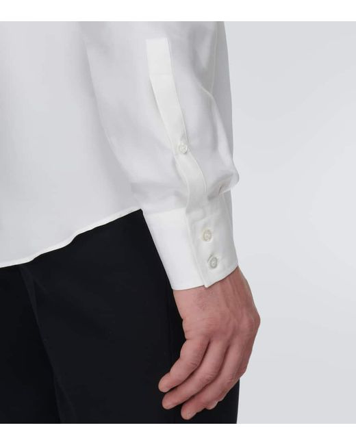 Camicia in seta di Alexander McQueen in White da Uomo