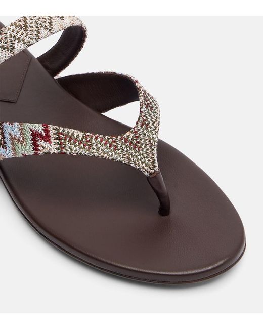 Missoni Brown Luise Zigzag Thong Sandals