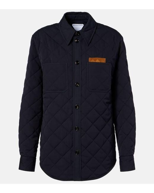 Bottega Veneta Blue Hemdjacke Aus Einem Baumwollgemisch