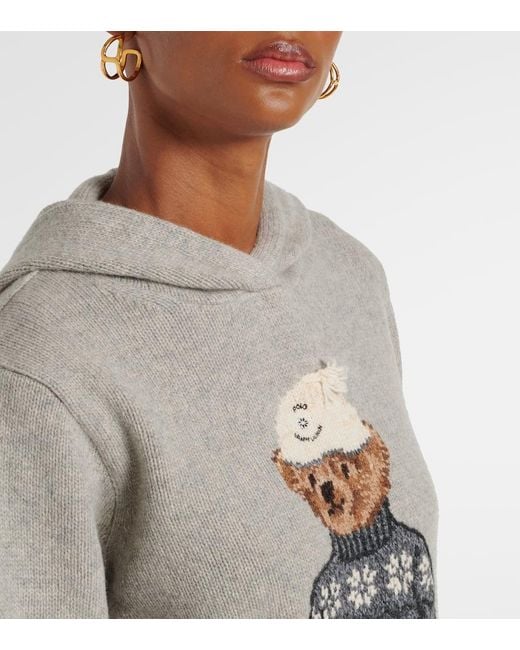 Polo Ralph Lauren Gray Hoodie Polo Bear Aus Wolle Und Kaschmir