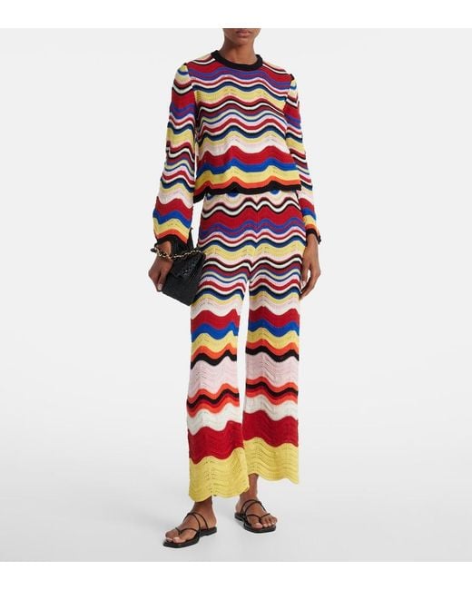 Top Chevron De Croche De Algodon LaDoubleJ de color Blue