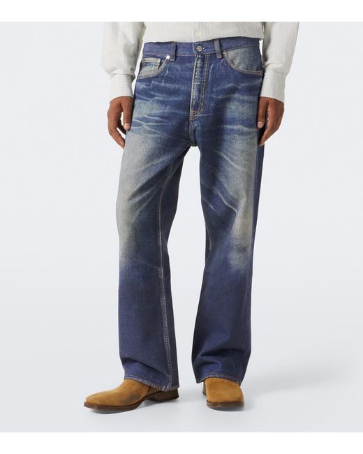 Our Legacy Blue Third Cut Wide-Leg Jeans for men