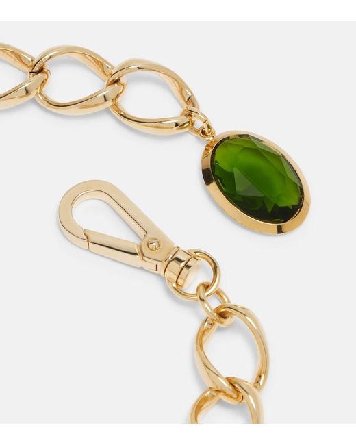 Dolce & Gabbana Metallic Embellished Floral Chain Necklace